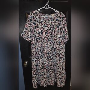 Terra And Sky Floral Print Women's Dress